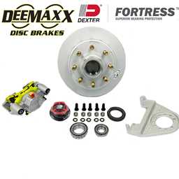 DeeMaxx® 7,000 lbs. Disc Brake Kit with 5/8" Studs for One Wheel with Maxx Coating Caliper and Dexter® Fortress® Aluminum Cap - DM7KMAXX580-F
