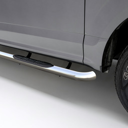 3" Round Polished Stainless Side Bars, Select Dodge, Ram Dakota