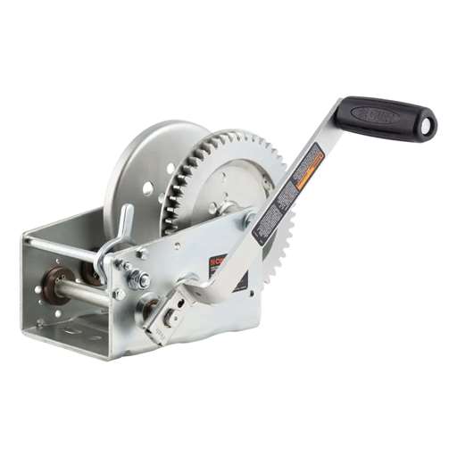 Curt Hand-Crank 2-Speed Winch, 3,200 lbs, 17.5:1 Low Gear Ratio, 9.6" Handle - 29532