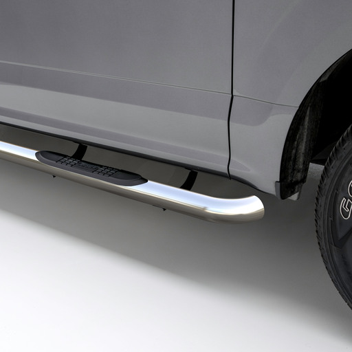 3" Round Polished Stainless Side Bars, Select Dodge, Ram 2500, 3500