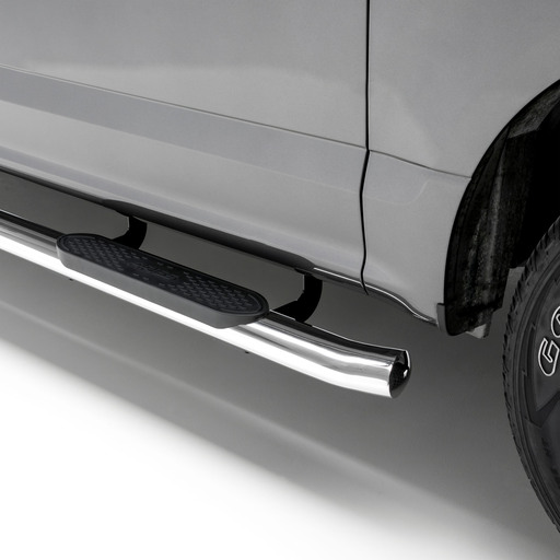 4" Polished Stainless Oval Side Bars, Select Ford F-150, Lincoln Mark LT